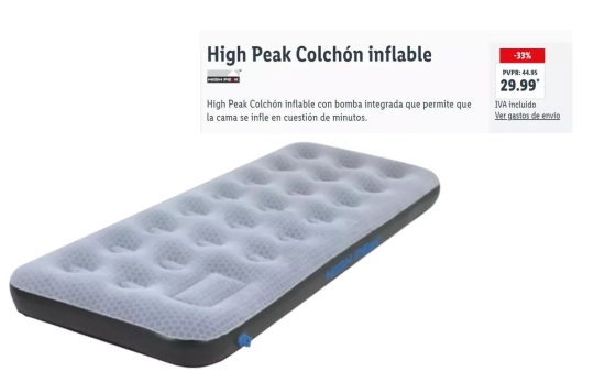 High Peak Colchón inflable/ LIDL High Peak Colchón inflable/ LIDL