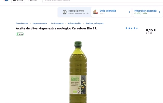 AOVE ecológico de Carrefour elegido por la IA / CARREFOUR AOVE ecológico de Carrefour elegido por la IA / CARREFOUR
