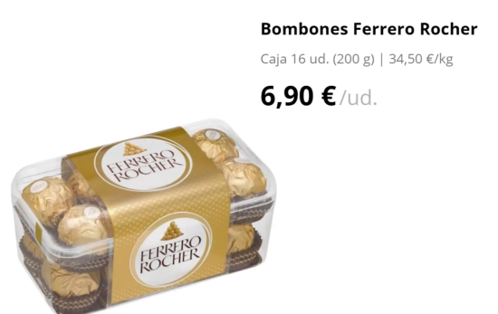 Bombones Ferrero Rocher/ MERCADONA Bombones Ferrero Rocher/ MERCADONA