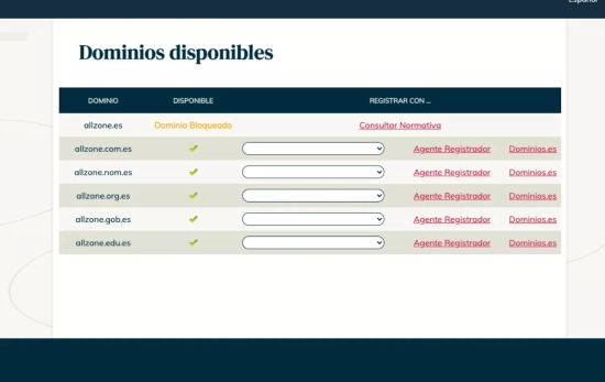 El dominio de allzone.es bloqueado CAPTURA El dominio de allzone.es bloqueado CAPTURA