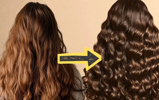 Una melena antes y después de usar el rizador-moldeador de Lidl/ Montaje Consumidor Global Una melena antes y después de usar el rizador-moldeador de Lidl/ Montaje Consumidor Global