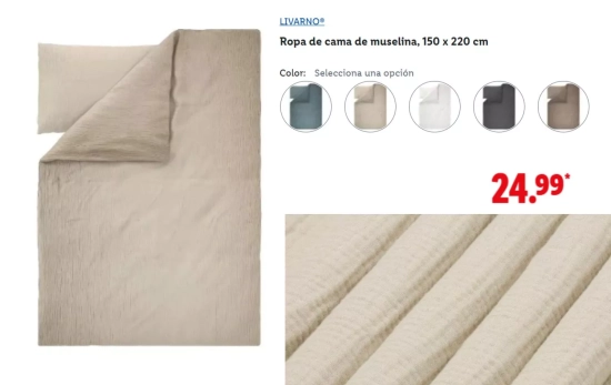 Ropa de cama de muselina, 150 x 220 cm/ LIDL Ropa de cama de muselina, 150 x 220 cm/ LIDL