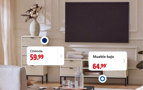 Un salón decorado con los muebles de LIDL/ CEDIDA Un salón decorado con los muebles de LIDL/ CEDIDA
