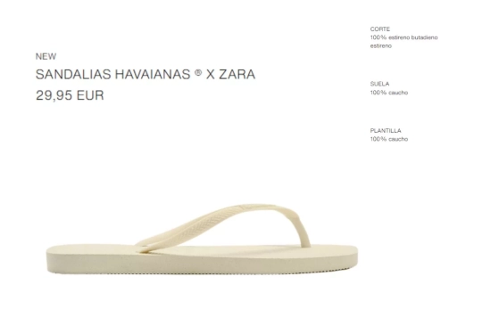 SANDALIAS HAVAIANAS ® x ZARA/ ZARA SANDALIAS HAVAIANAS ® x ZARA/ ZARA