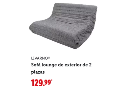 Sillón lounge de dos plazos exterior / LIDL Sillón lounge de dos plazos exterior / LIDL