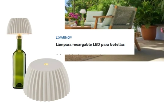 Lámpara recargable LED para botellas/ LIDL Lámpara recargable LED para botellas/ LIDL