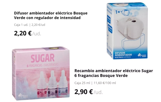 Recambio ambientador eléctrico Sugar 6 fragancias Bosque Verde/ MERCADONA Recambio ambientador eléctrico Sugar 6 fragancias Bosque Verde/ MERCADONA