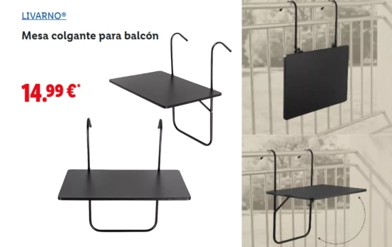 Mesa para colgar en balcón/ LIDL Mesa para colgar en balcón/ LIDL