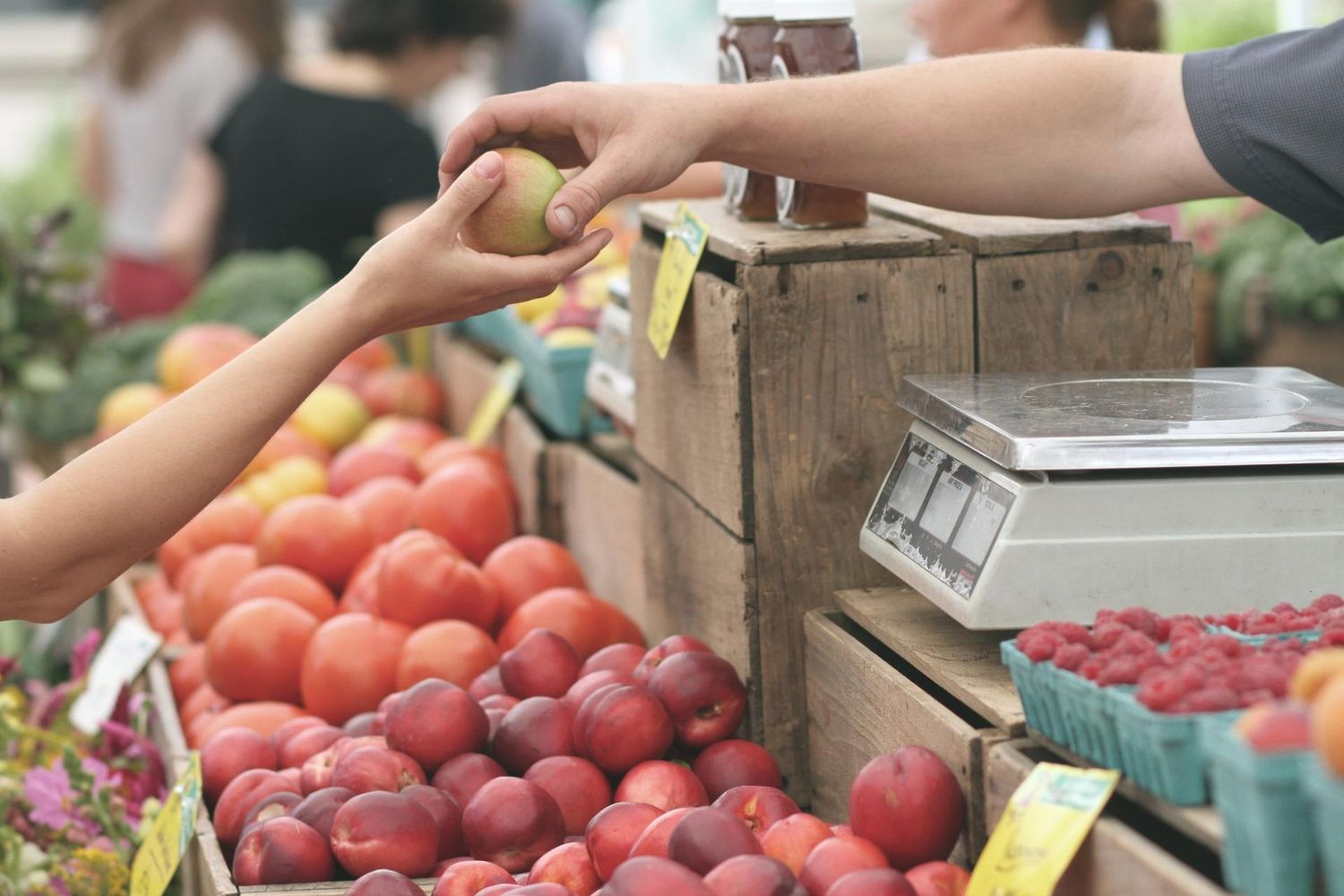 Un consumidor compra varias frutas en el puesto de un mercado / PIXABAY