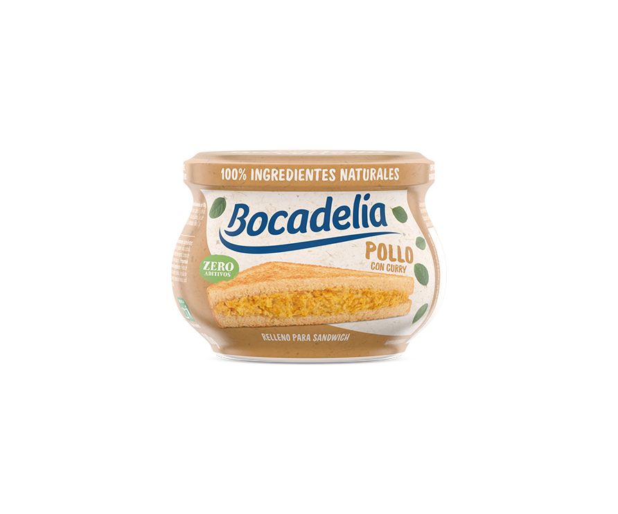 Un bote de relleno de pollo con curry de Bocadelia / BOCADELIA