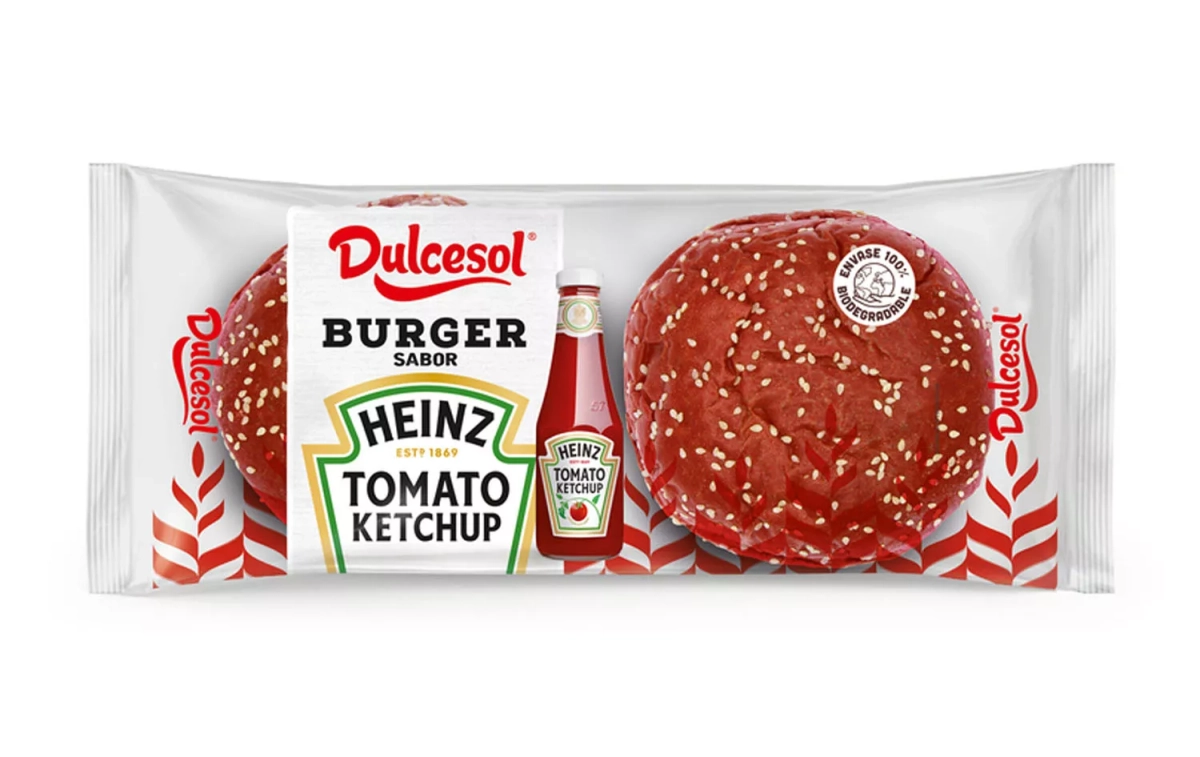 El pan para hamburguesa con sabor a kétchup de Dulcesol y Heinz / AHORRAMAS