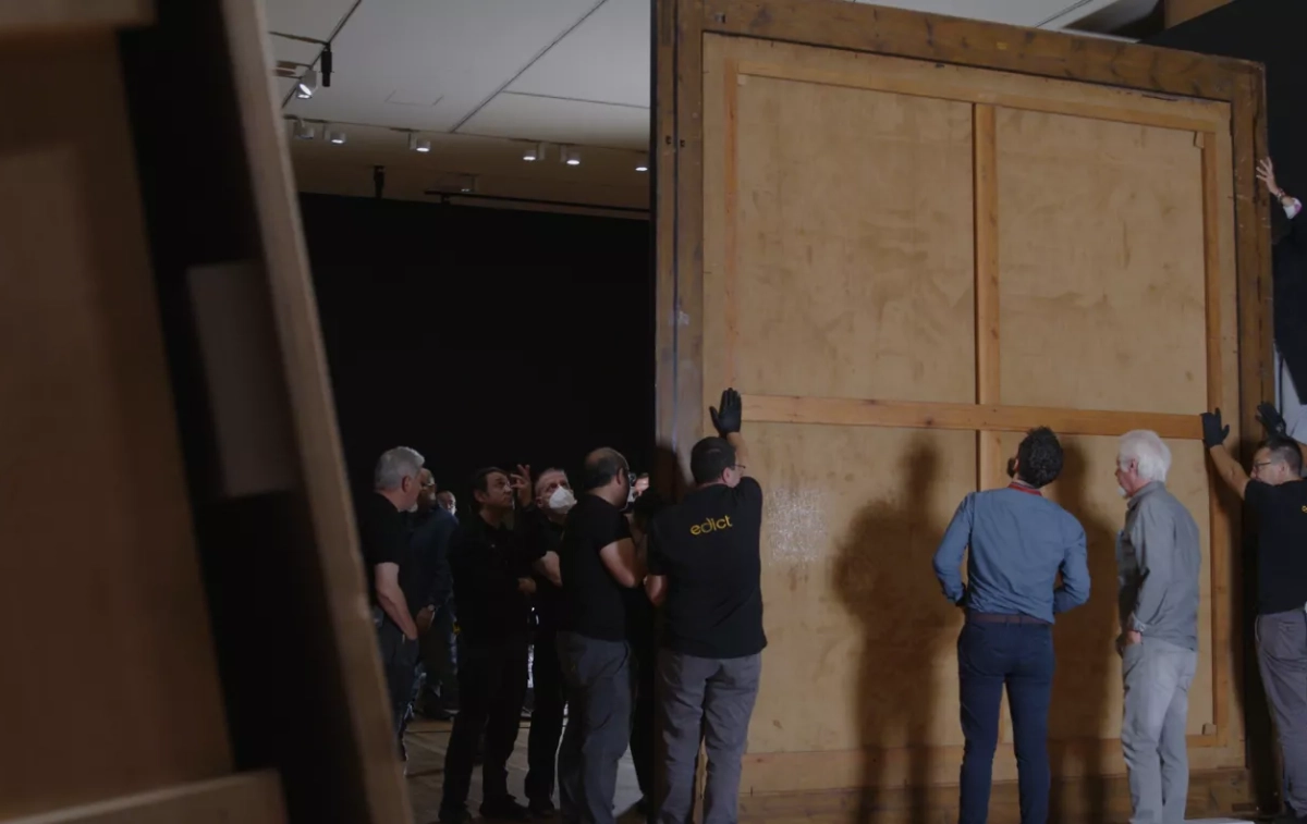 Instalación de Versos (Las meninas), de Vik Muniz ,en las salas de la exposición temporal del Museo del Prado / KIKO DELGADO (EFE)