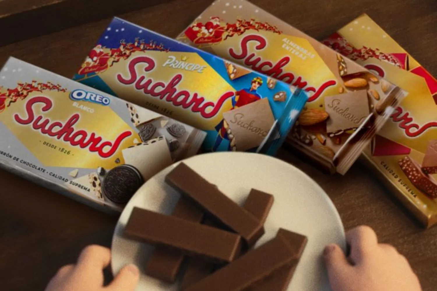 Las tabletas de chocolate incluidas en la cesta de Navidad que sortea Suchard / SUCHARD