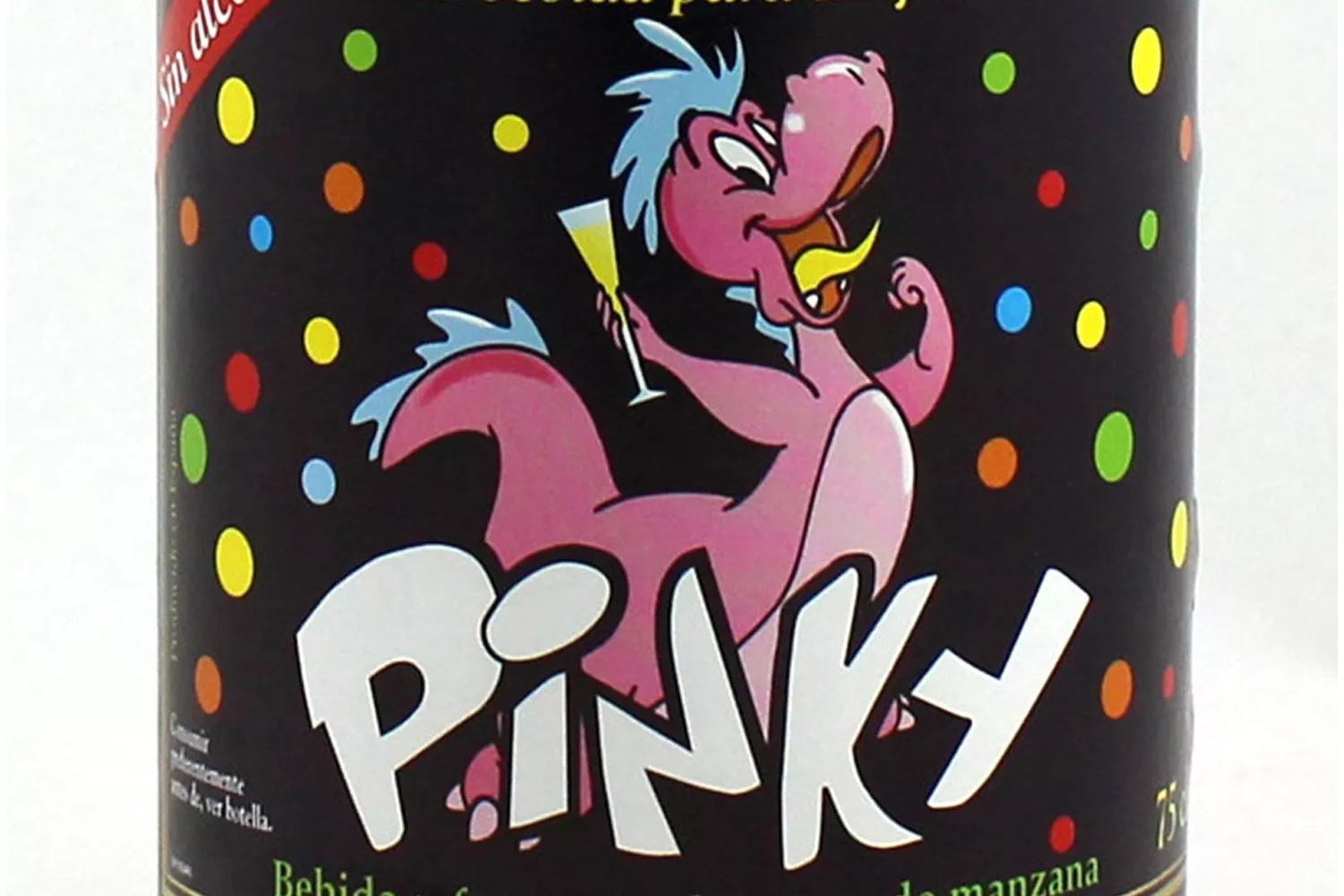 La etiqueta de una botella de Pinky