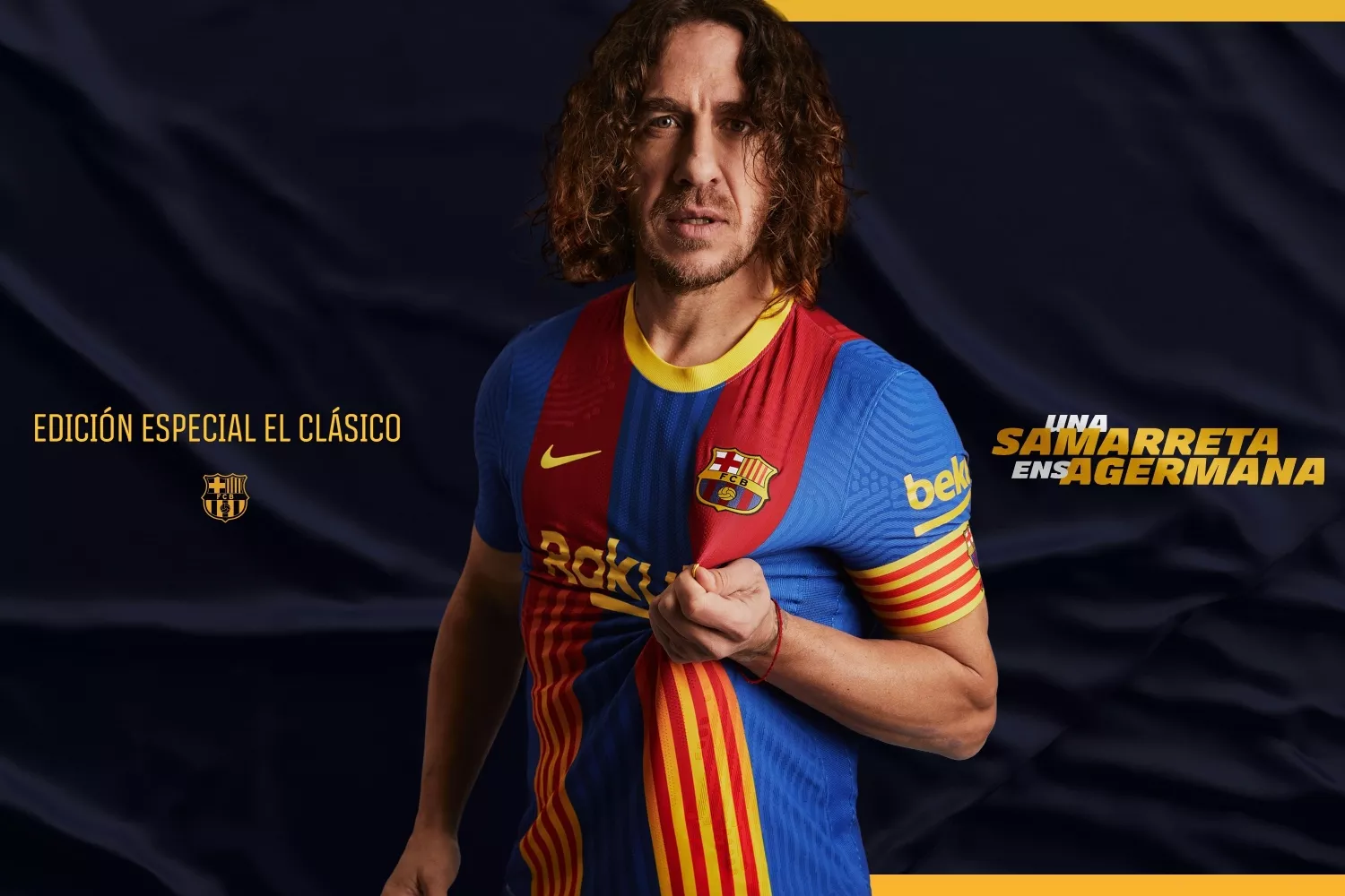 Carles Puyol presentando la camiseta del Barça / EP (FCB)