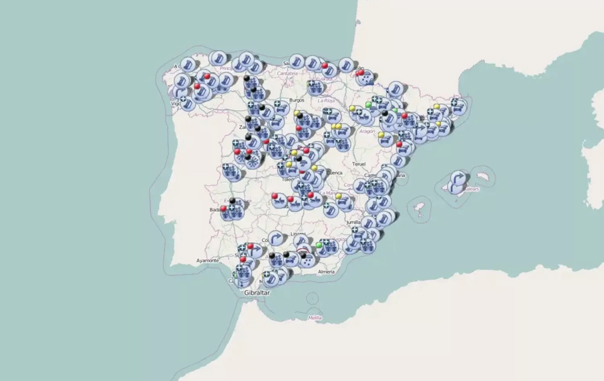 nterfaz del mapa de la Dirección General de Tráfico   CAPTURA