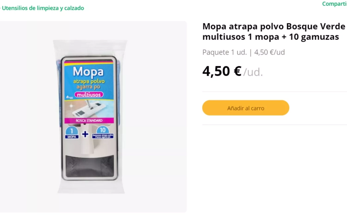 Mopa atrapa polvo de Mercadona / MERCADONA