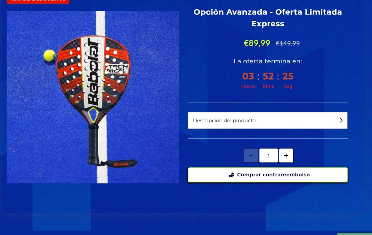 Una de las palas que vende Solo Padel / CG