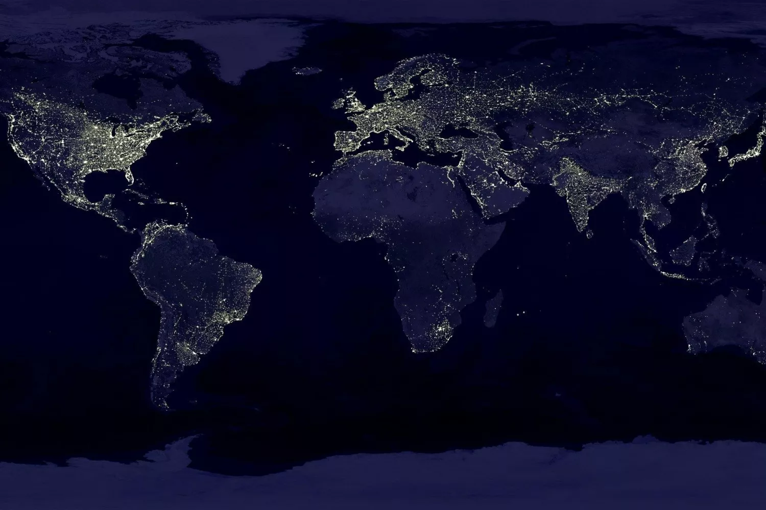 Todos los puntos del mapa global con la luz encendida / PEXELS