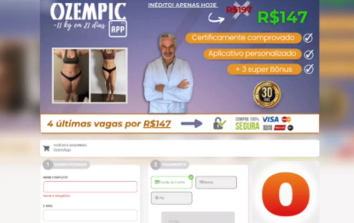 Una de las webs falsas que venden Ozempic / KASPERSKY