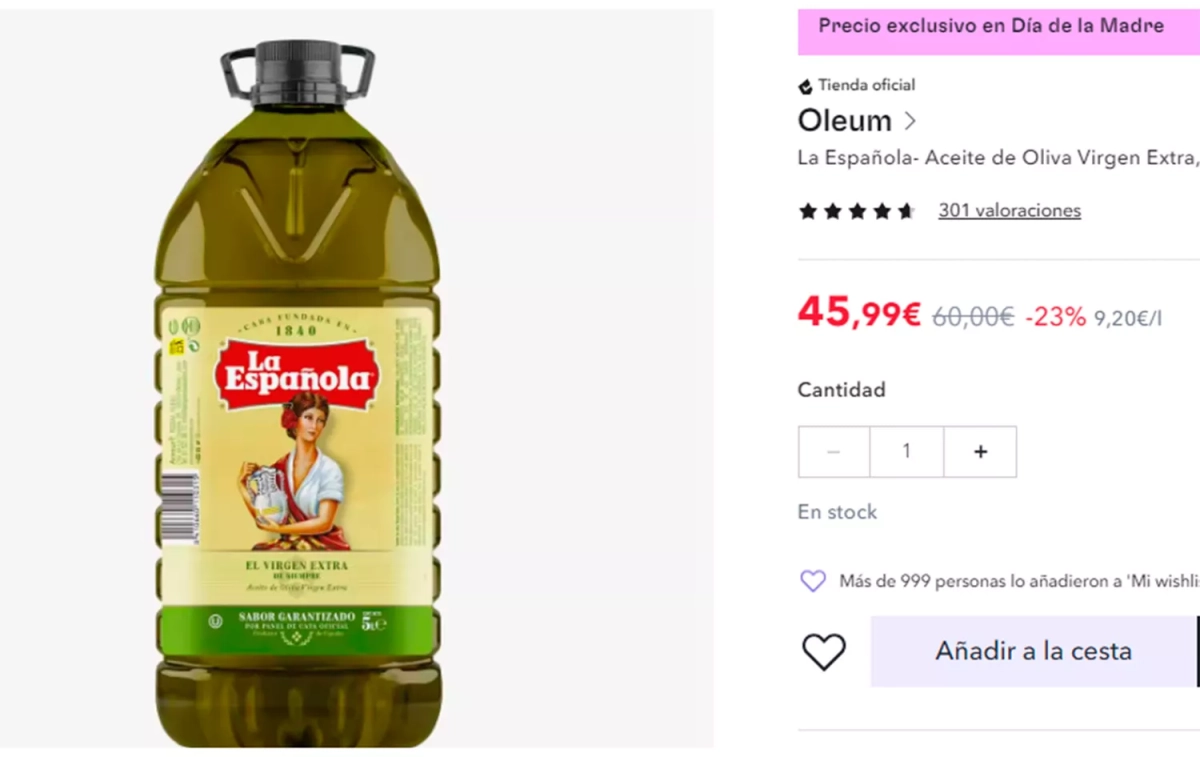 La oferta de aceite de oliva virgen extra de Miravia / CG