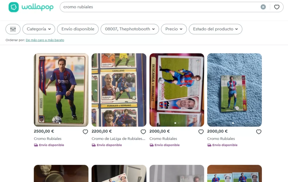 Cromos de Rubiales a la venta en Wallapop / CG