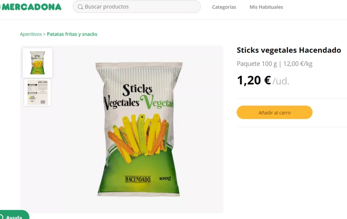 Sticks vegetales de Mercadona / MERCADONA