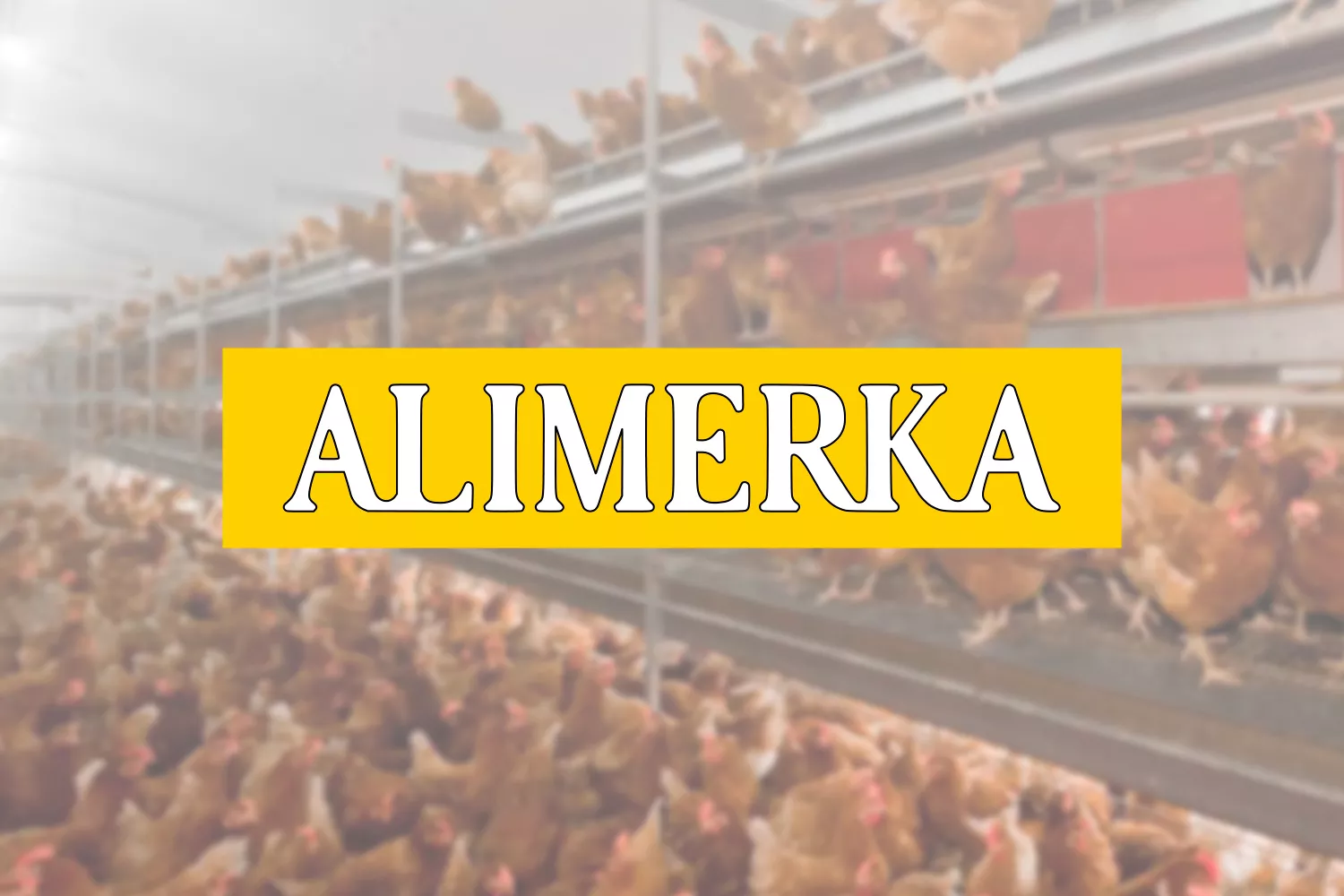 Una granja con gallinas hacinadas y el logo de Alimerka / MONTAJE CG