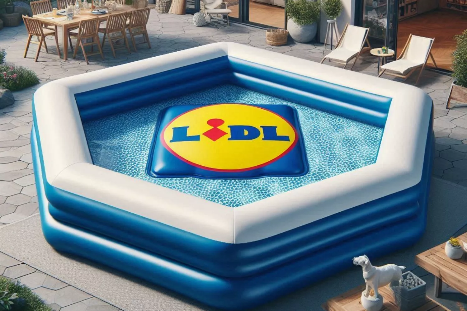 Una piscina de Lidl creada con inteligencia artificial / CG