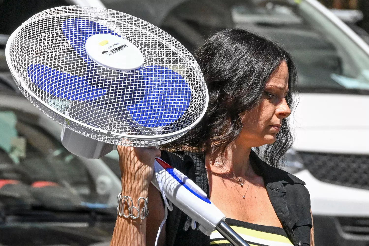 Una mujer compra un ventilador para ahorrar con el precio de la luz / CIRO FUSCO - EFE