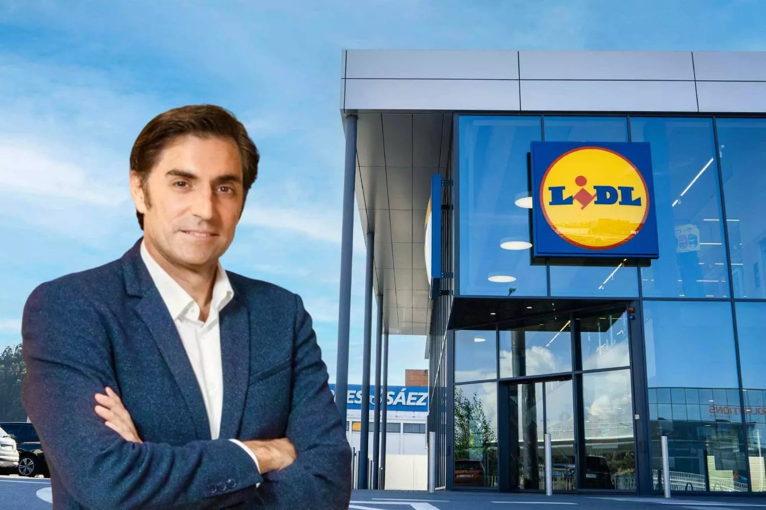 Un supermercado de Lidl junto a Carlos González-Vilardell, director comercial y de compras de la multinacional en España / FOTOMONTAJE CG