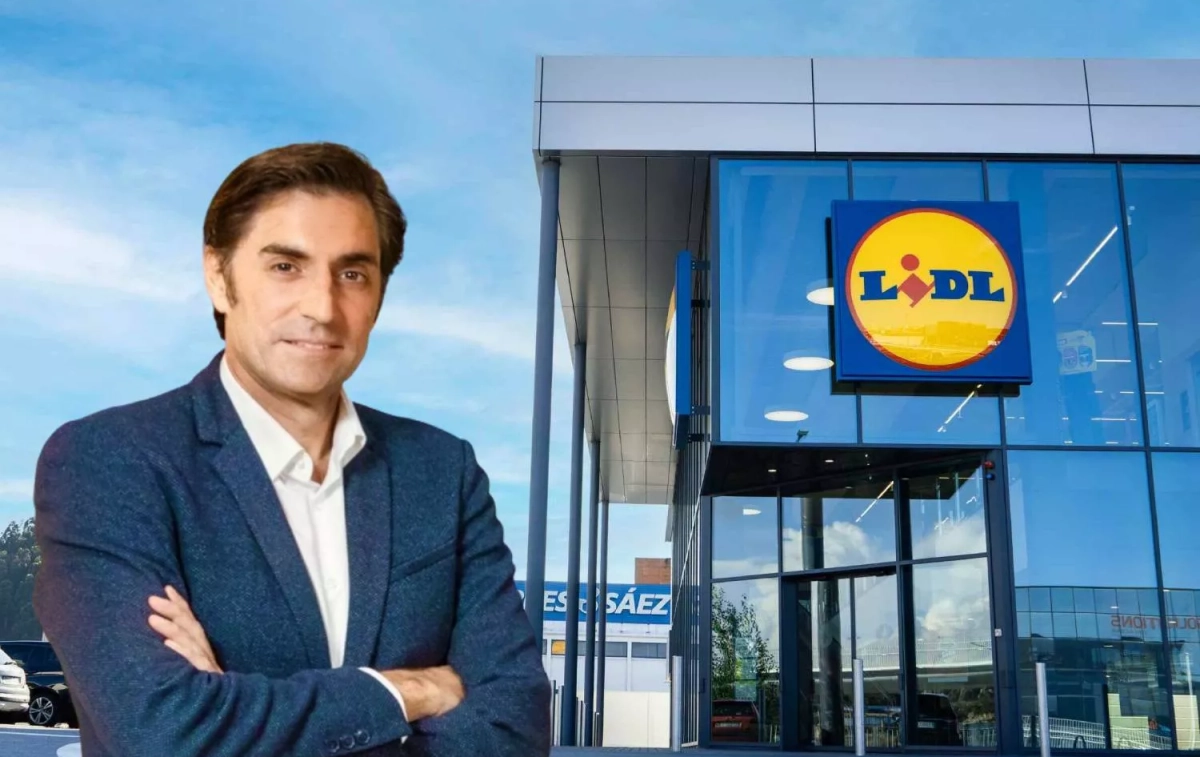 Un supermercado de Lidl junto a Carlos González-Vilardell, director comercial y de compras de la multinacional en España / FOTOMONTAJE CG