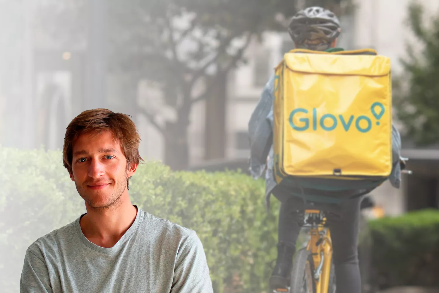 Oscar Pierre, CEO cofundador de Glovo / Fotomontaje CG