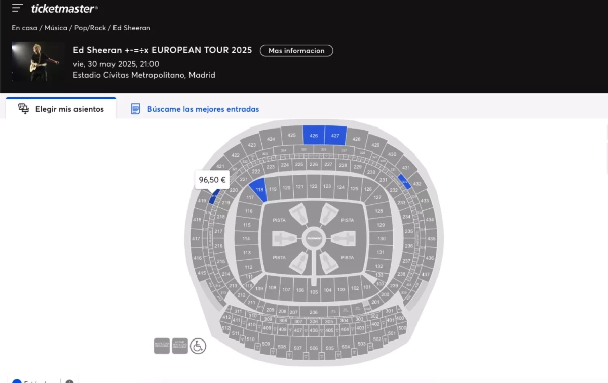 El precio de una entrada en TIcketmaster al que no tiene opción María Sánchez CAPTURA