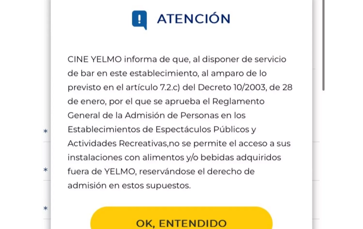 El cartel en la web de Yelmo Cine CG