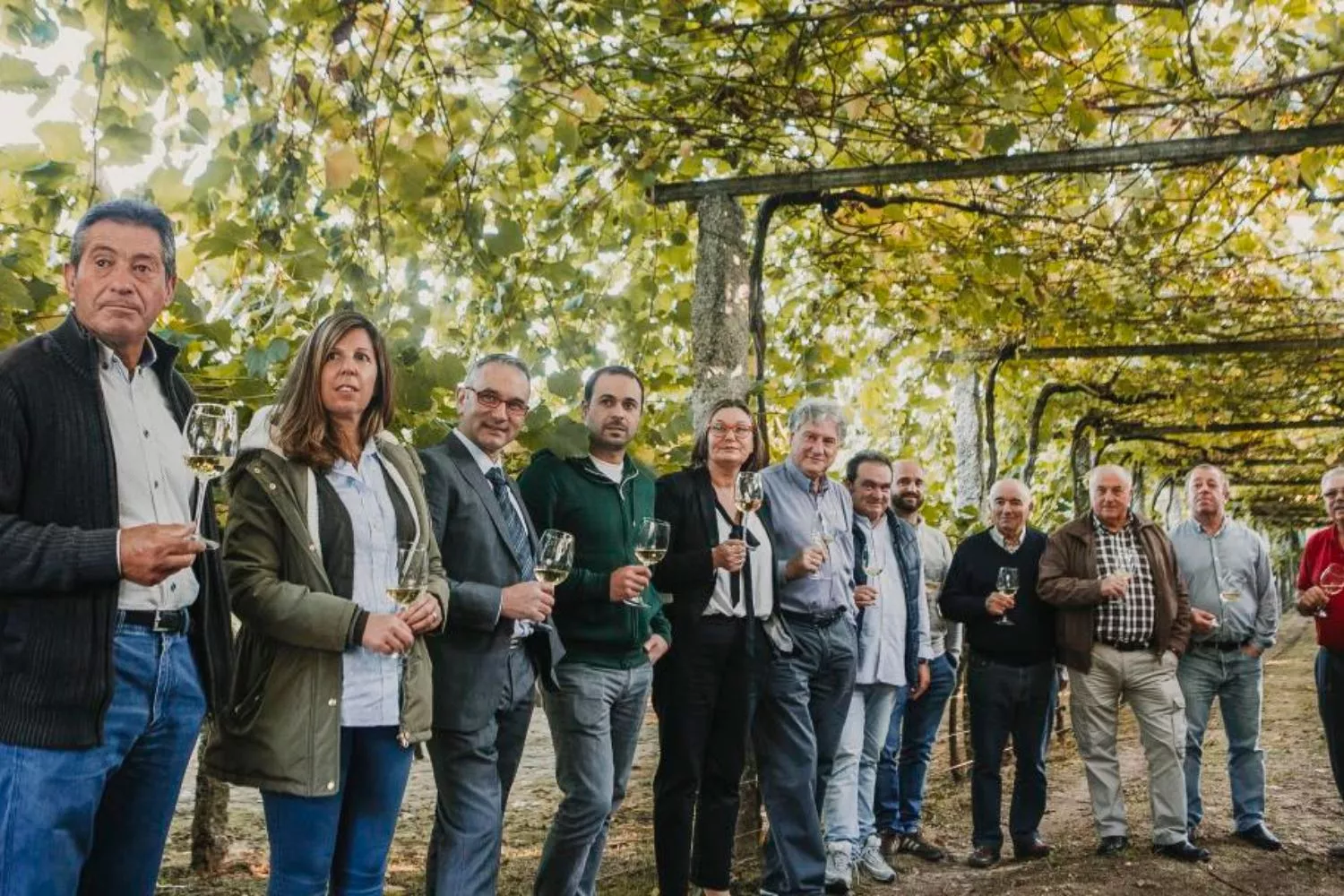 Los socios de Viña Moraima, cooperativa que produce un vino gallego con una uva única / VIÑA MORAIMA