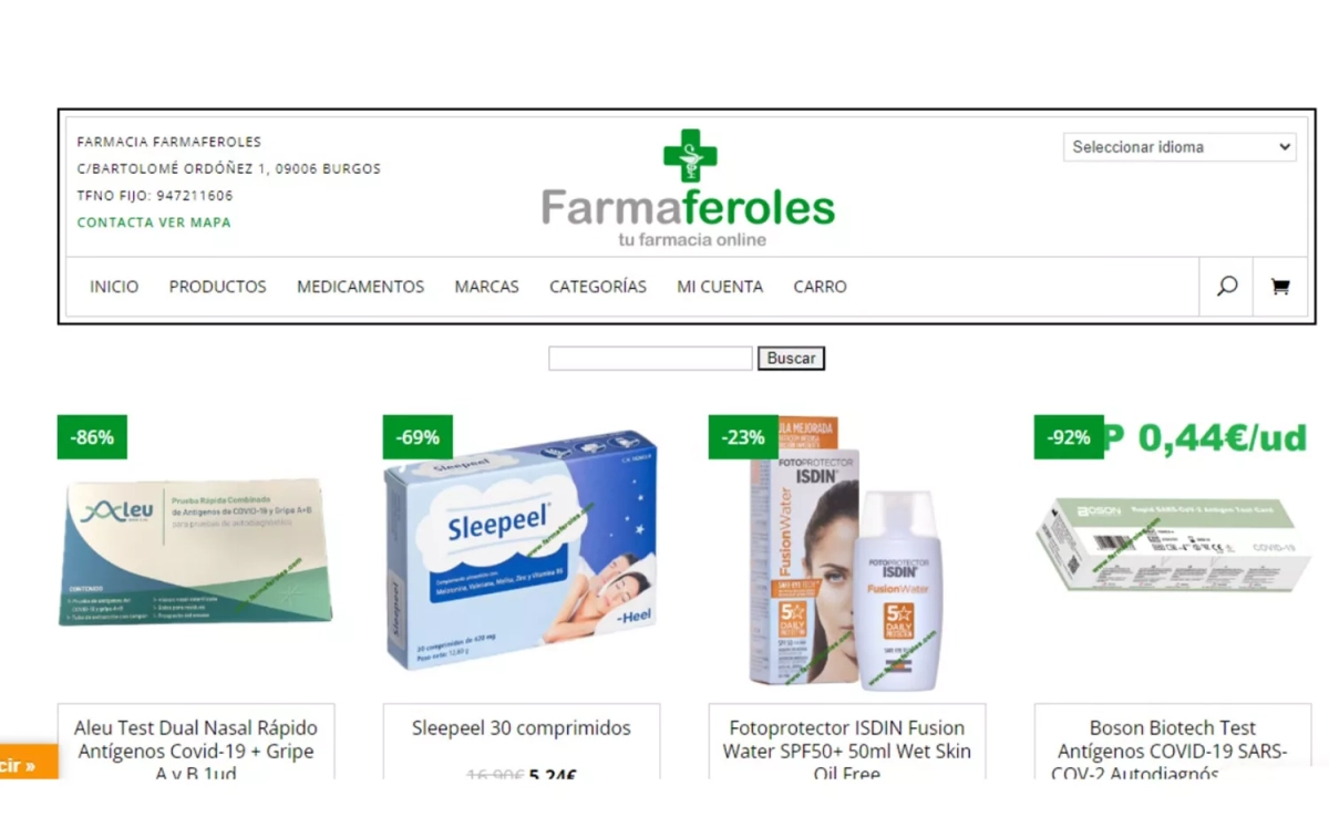 Aspecto de la web de Farmaferoles / CG