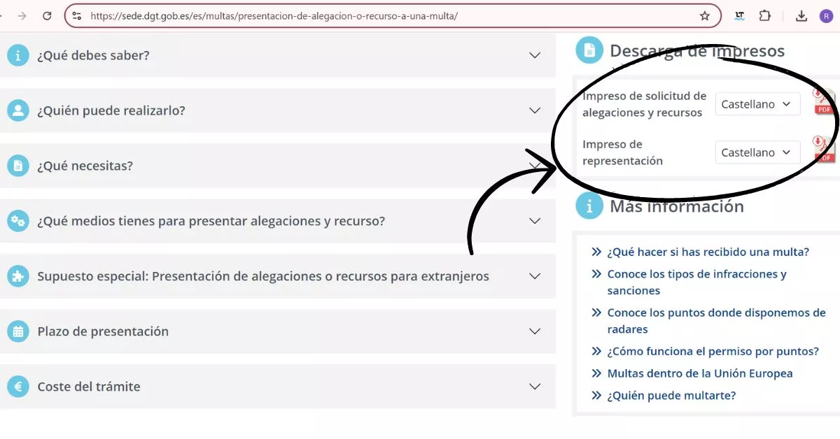 La web de la DGT te proporciona los PDF de los impresos necesarios/ sede.dgt.gob.es