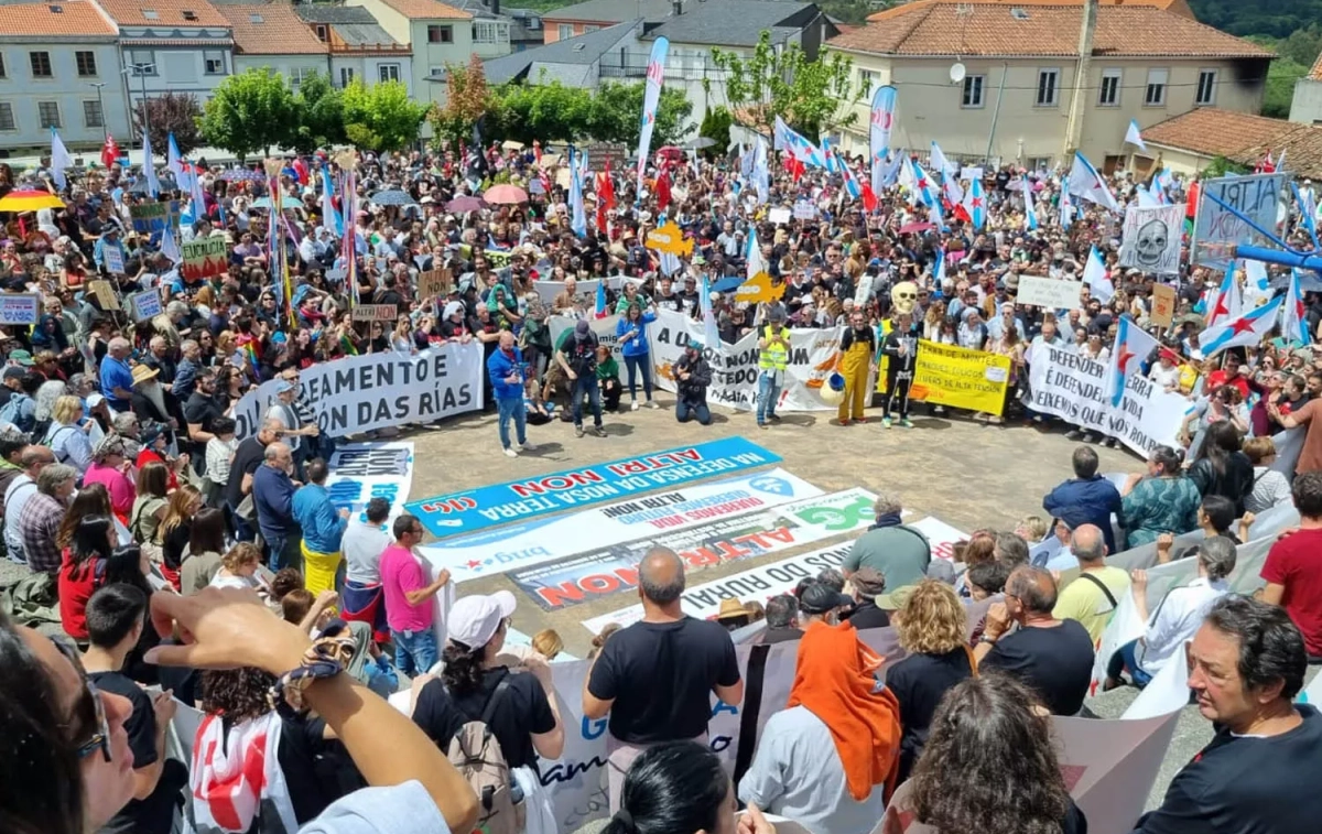 Los lucenses en una protesta contra la macrocelulosa de Altri en Galicia / ULLOA VIVA