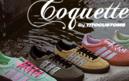 Las Adidas Samba más vendidas de Tito Customs en su versión 'coquette'/ TITOCUSTOMS.COM