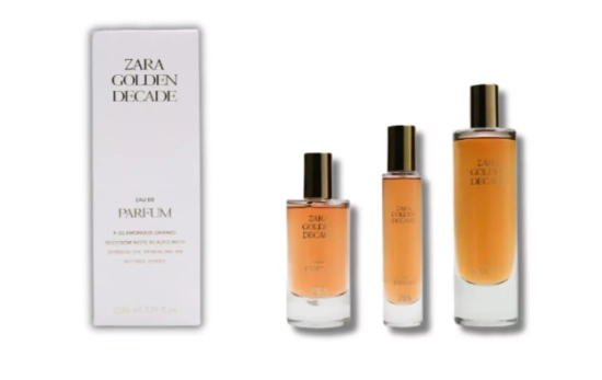 Perfume 'Golden Decade' de Zara en sus distintos formatos/ ZARA.COM