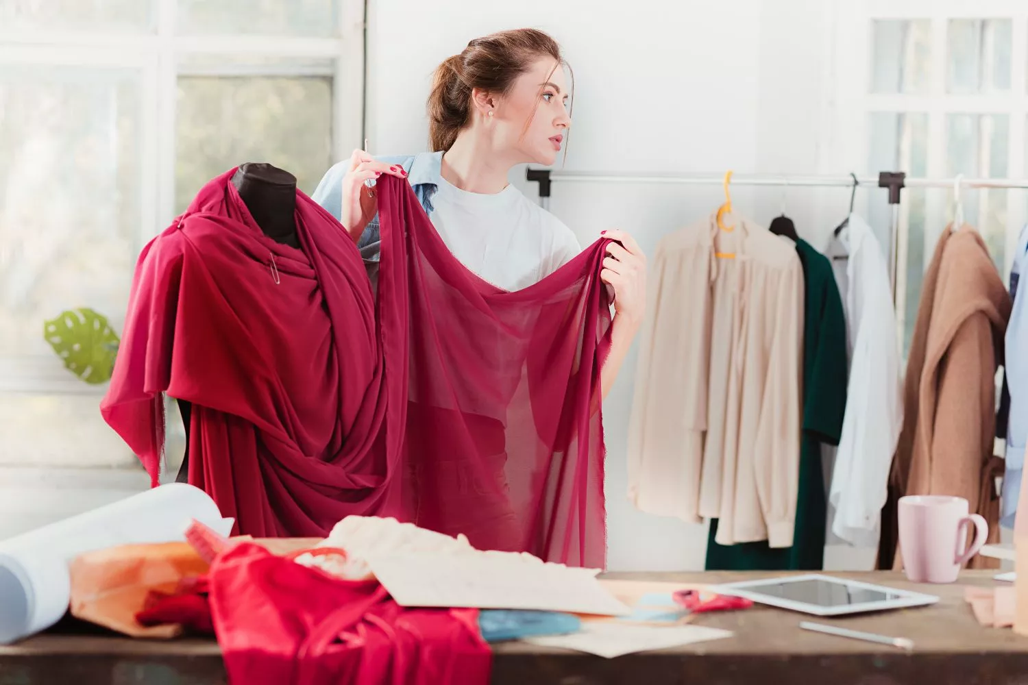 Una modista cose un vestido en un atelier de moda / FREEPIK