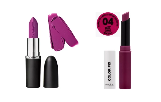 Labial Color Fix de Mercadona es un 'dupe' del l MAC Matte Lipstick en tono Heroine/ Montaje CG