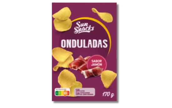  PATATAS FRITAS ONDULADAS SABOR JAMÓN 'SUN SNACK' ALDI/ AESANGOB.ES