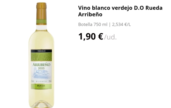 Rueda Arribeño Verdejo (Altos de Tañón)/ Mercadona.es