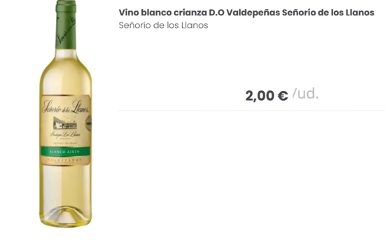 Vino blanco crianza D.O Valdepeñas Señorío de los Llanos/ Mercadona.es