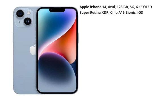 Apple iPhone 14, Azul, 128 GB, 5G, 6.1" OLED Super Retina XDR, Chip A15 Bionic, iOS/ MEDIAMARKT.ES