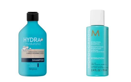 Champú Hydra hyaluronic Deliplus y Champú Moroccanoil Champú Hidratante / Montaje CG