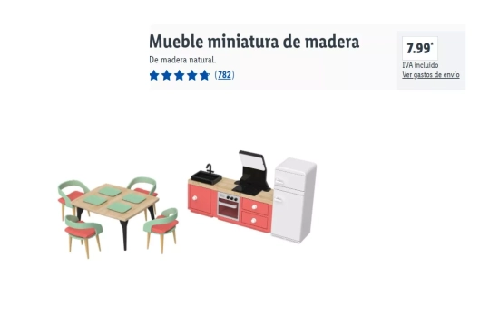  Muebles de juguete en madera miniatura por 7,99 euros de Lidl/LIDL.ES