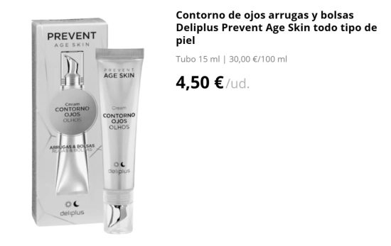 Contorno de Ojos Prevent Age Skin de Mercadona, 4,50 euros/ MERCADONA.ES